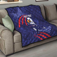 Custom USA Ice Hockey Quilt United States Eagle Mascot