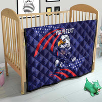 Custom USA Ice Hockey Quilt United States Eagle Mascot