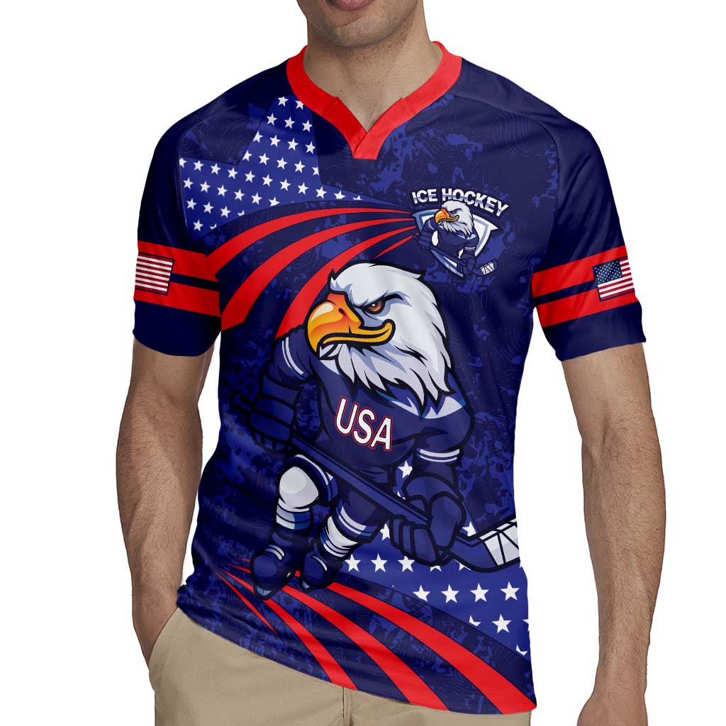 Custom USA Ice Hockey Rugby Jersey United States Eagle Mascot