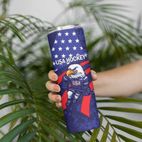 Custom USA Ice Hockey Skinny Tumbler United States Eagle Mascot