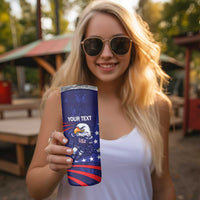 Custom USA Ice Hockey Skinny Tumbler United States Eagle Mascot
