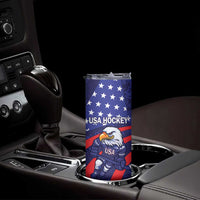 Custom USA Ice Hockey Skinny Tumbler United States Eagle Mascot