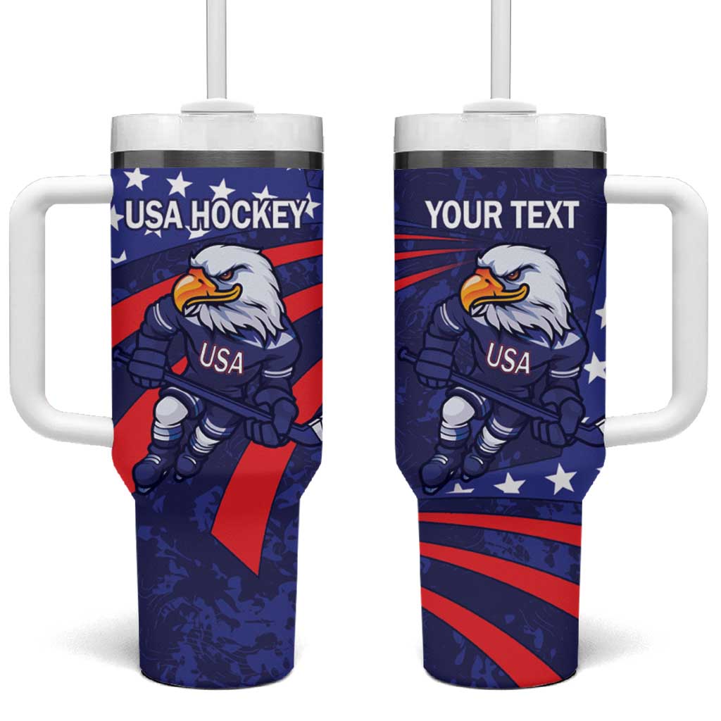 Custom USA Ice Hockey Tumbler With Handle United States Eagle Mascot