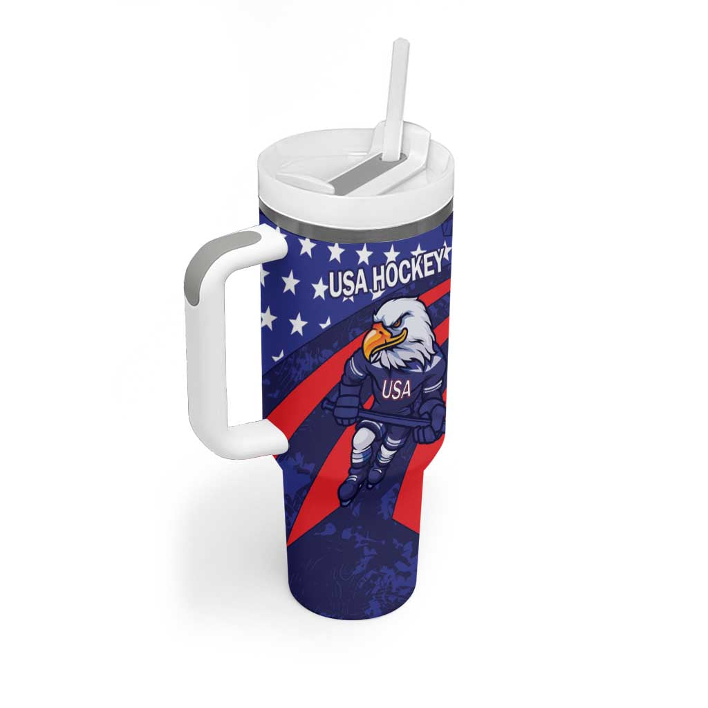 Custom USA Ice Hockey Tumbler With Handle United States Eagle Mascot