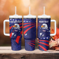 Custom USA Ice Hockey Tumbler With Handle United States Eagle Mascot