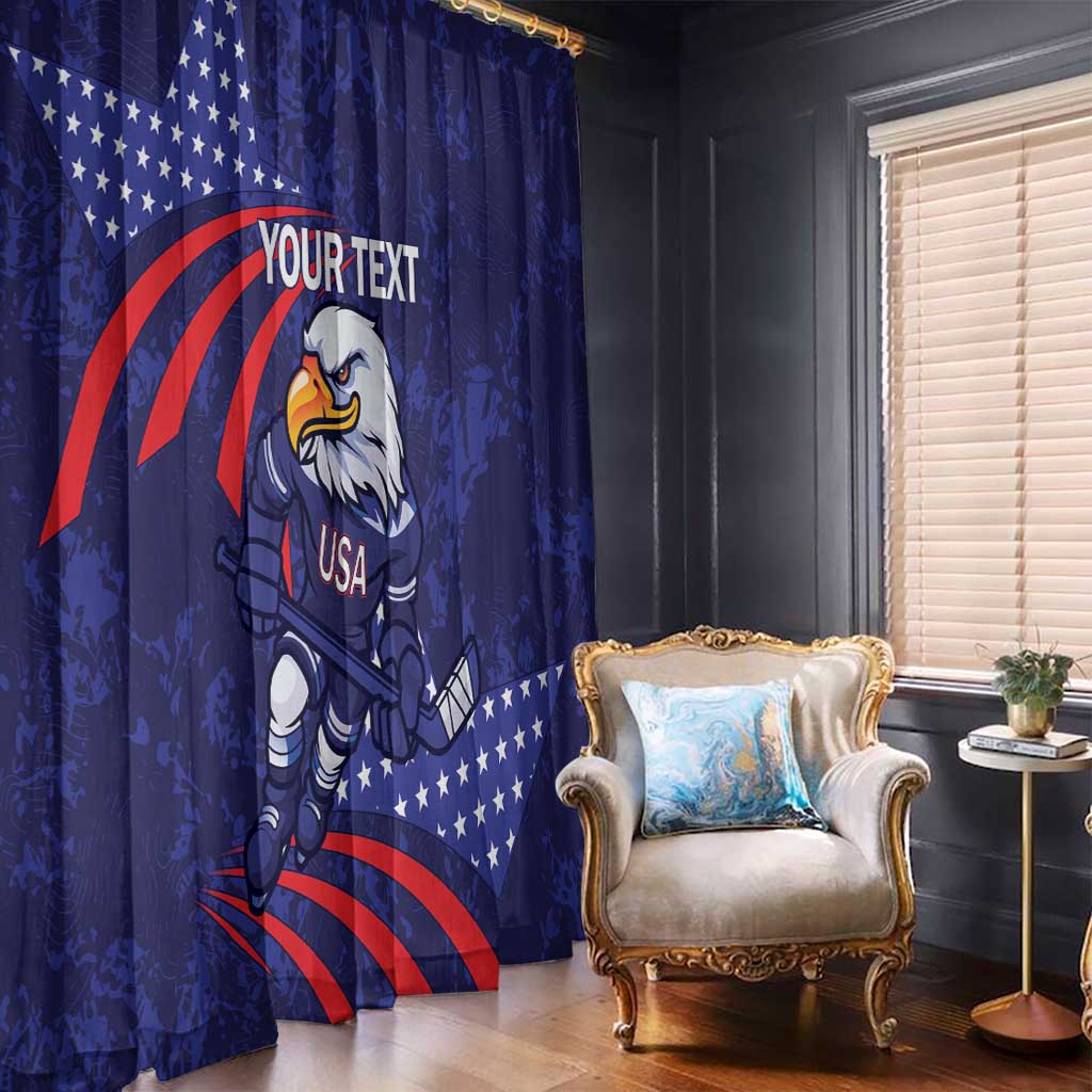 Custom USA Ice Hockey Window Curtain United States Eagle Mascot
