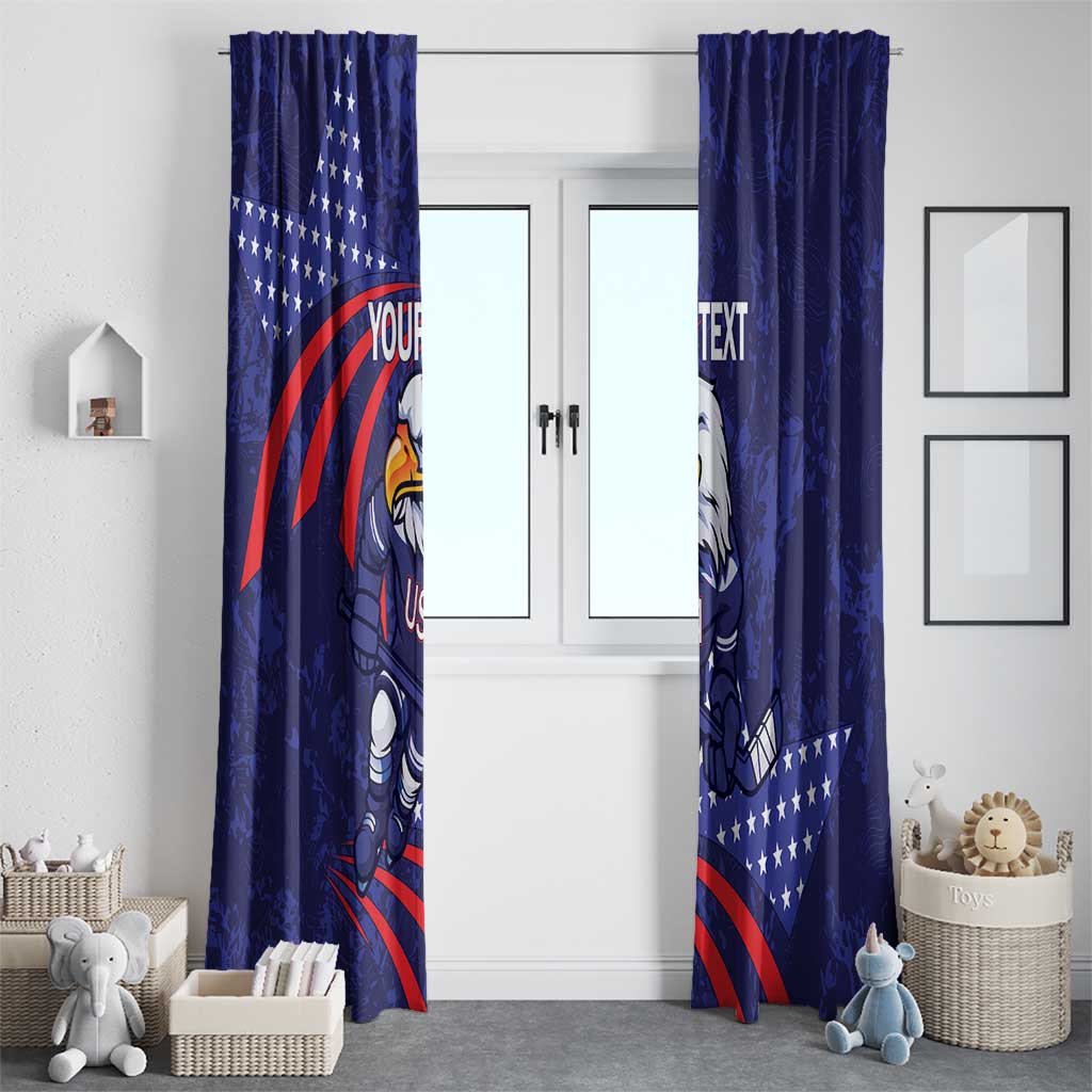 Custom USA Ice Hockey Window Curtain United States Eagle Mascot