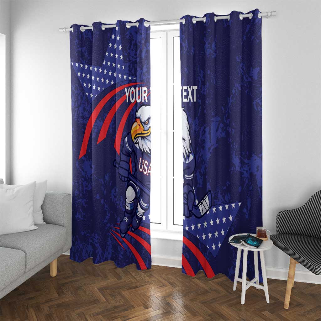 Custom USA Ice Hockey Window Curtain United States Eagle Mascot