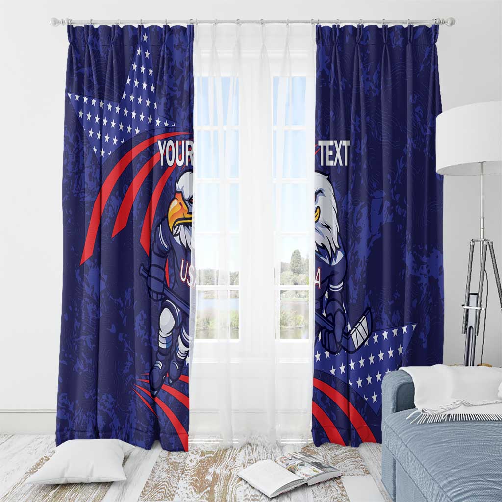 Custom USA Ice Hockey Window Curtain United States Eagle Mascot