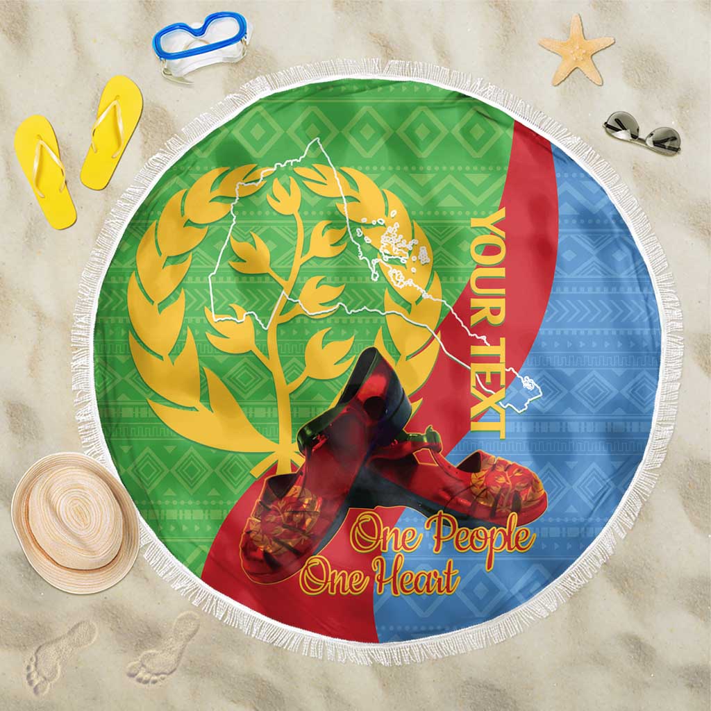Personalised Eritrea Independence Day Beach Blanket Shida Shoes One People One Heart