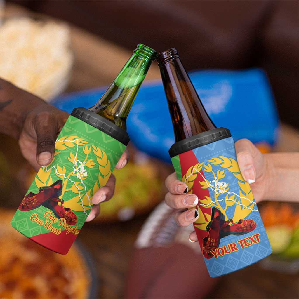 Personalised Eritrea Independence Day 4 in 1 Can Cooler Tumbler Shida Shoes One People One Heart