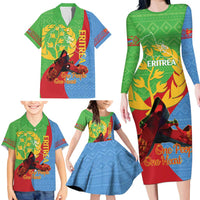 Personalised Eritrea Independence Day Family Matching Long Sleeve Bodycon Dress and Hawaiian Shirt Shida Shoes One People One Heart