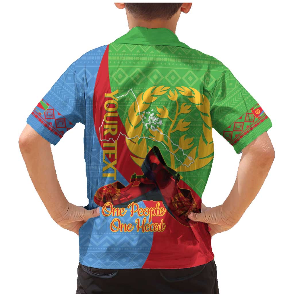 Personalised Eritrea Independence Day Family Matching Mermaid Dress and Hawaiian Shirt Shida Shoes One People One Heart