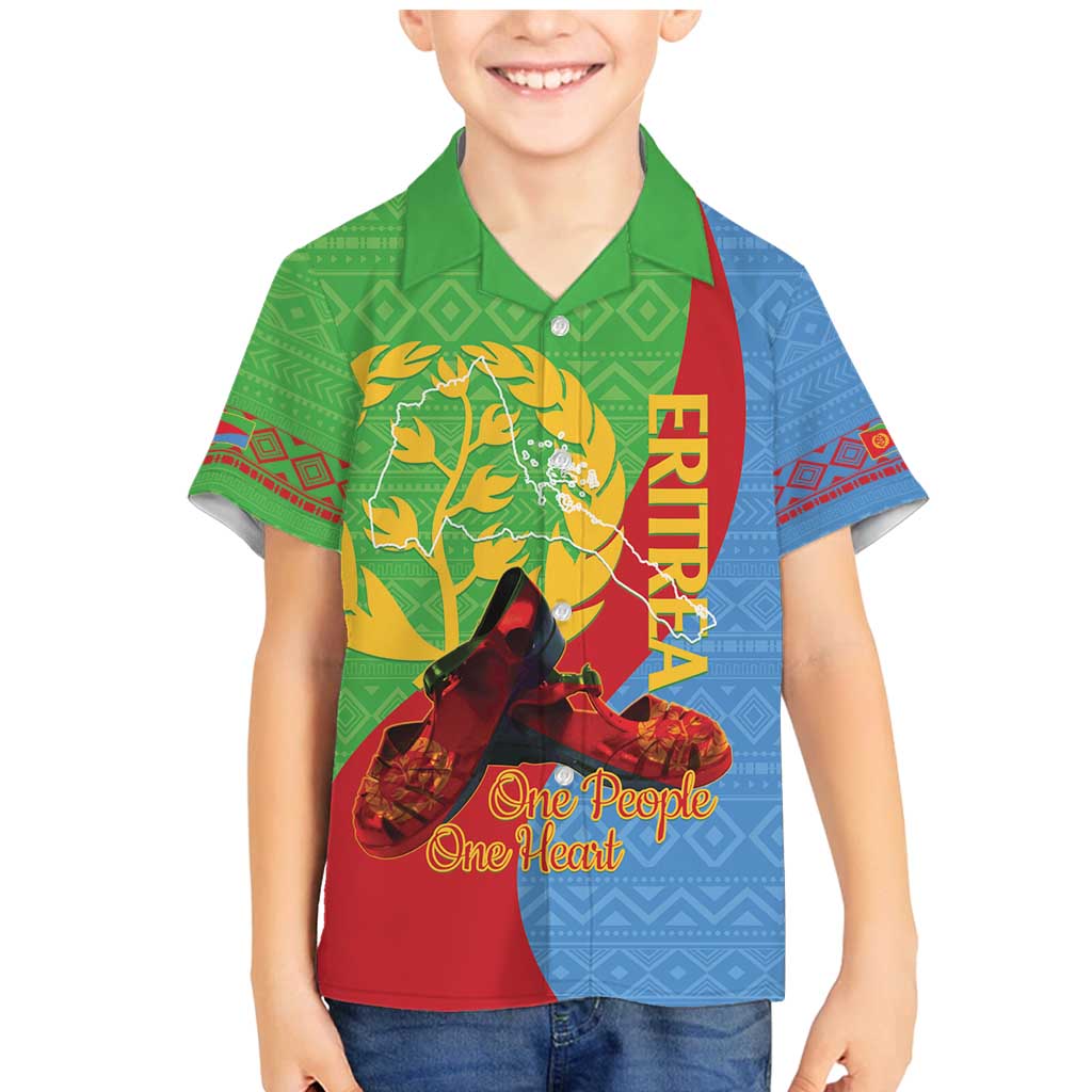 Personalised Eritrea Independence Day Family Matching Mermaid Dress and Hawaiian Shirt Shida Shoes One People One Heart