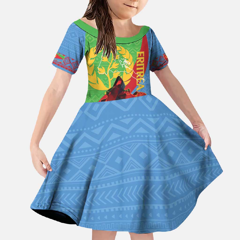 Personalised Eritrea Independence Day Family Matching Off Shoulder Maxi Dress and Hawaiian Shirt Shida Shoes One People One Heart