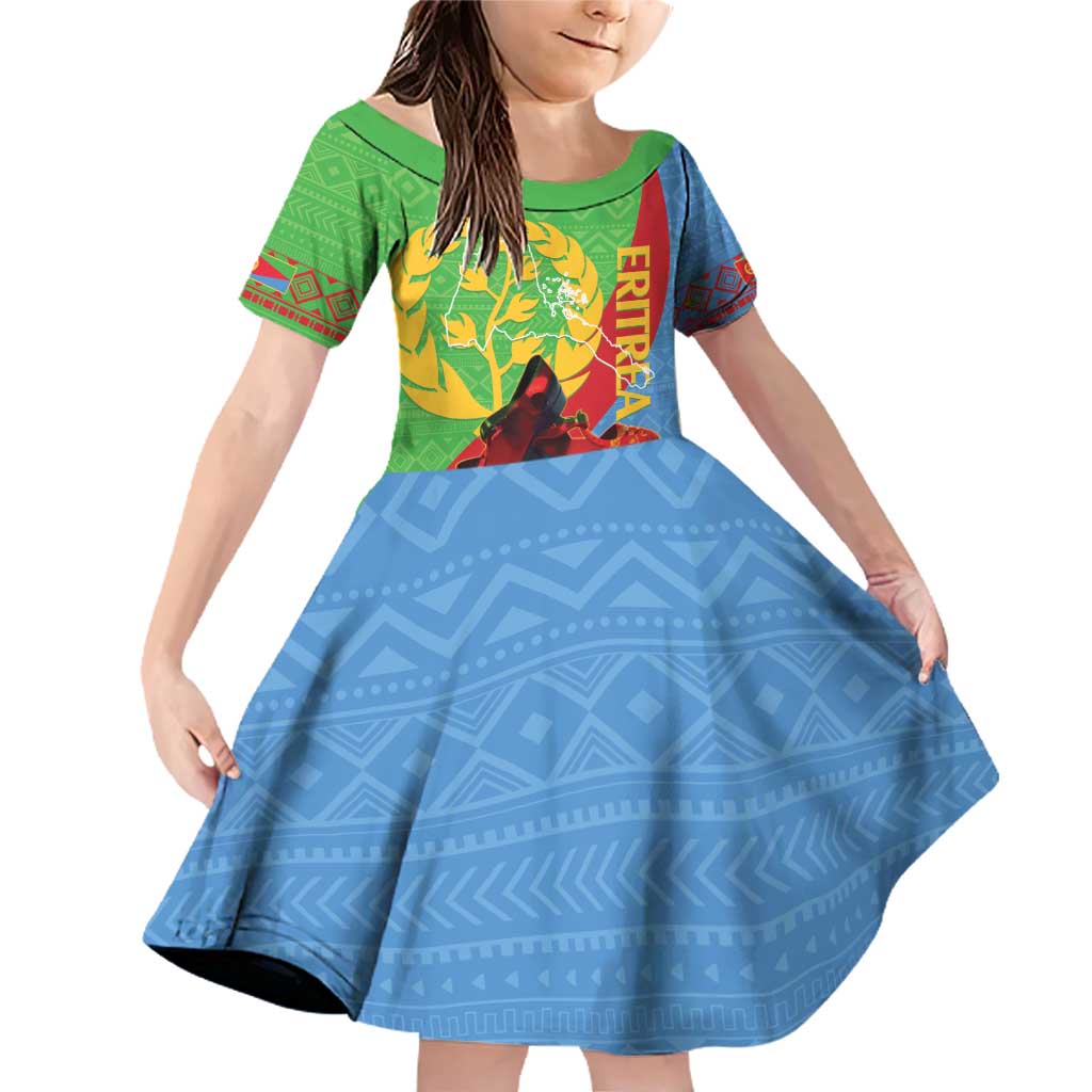 Personalised Eritrea Independence Day Family Matching Off Shoulder Short Dress and Hawaiian Shirt Shida Shoes One People One Heart