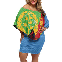 Personalised Eritrea Independence Day Family Matching Off Shoulder Short Dress and Hawaiian Shirt Shida Shoes One People One Heart