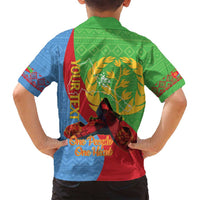 Personalised Eritrea Independence Day Family Matching Puletasi and Hawaiian Shirt Shida Shoes One People One Heart