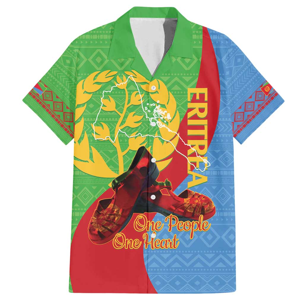 Personalised Eritrea Independence Day Family Matching Summer Maxi Dress and Hawaiian Shirt Shida Shoes One People One Heart