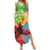 Personalised Eritrea Independence Day Family Matching Summer Maxi Dress and Hawaiian Shirt Shida Shoes One People One Heart