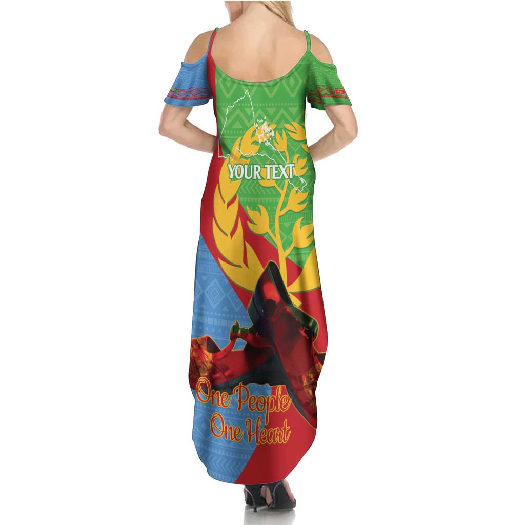 Personalised Eritrea Independence Day Family Matching Summer Maxi Dress and Hawaiian Shirt Shida Shoes One People One Heart