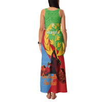 Personalised Eritrea Independence Day Family Matching Tank Maxi Dress and Hawaiian Shirt Shida Shoes One People One Heart