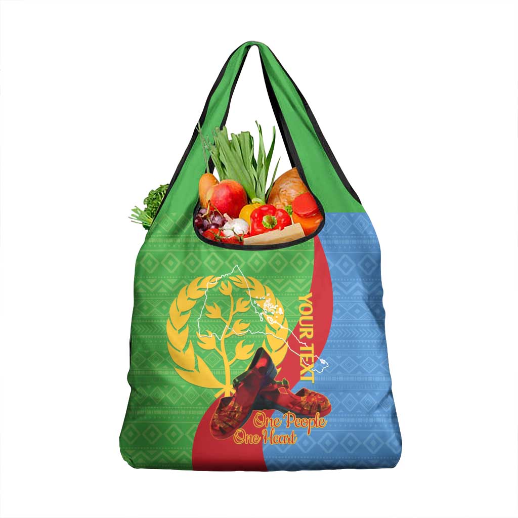 Personalised Eritrea Independence Day Grocery Bag Shida Shoes One People One Heart