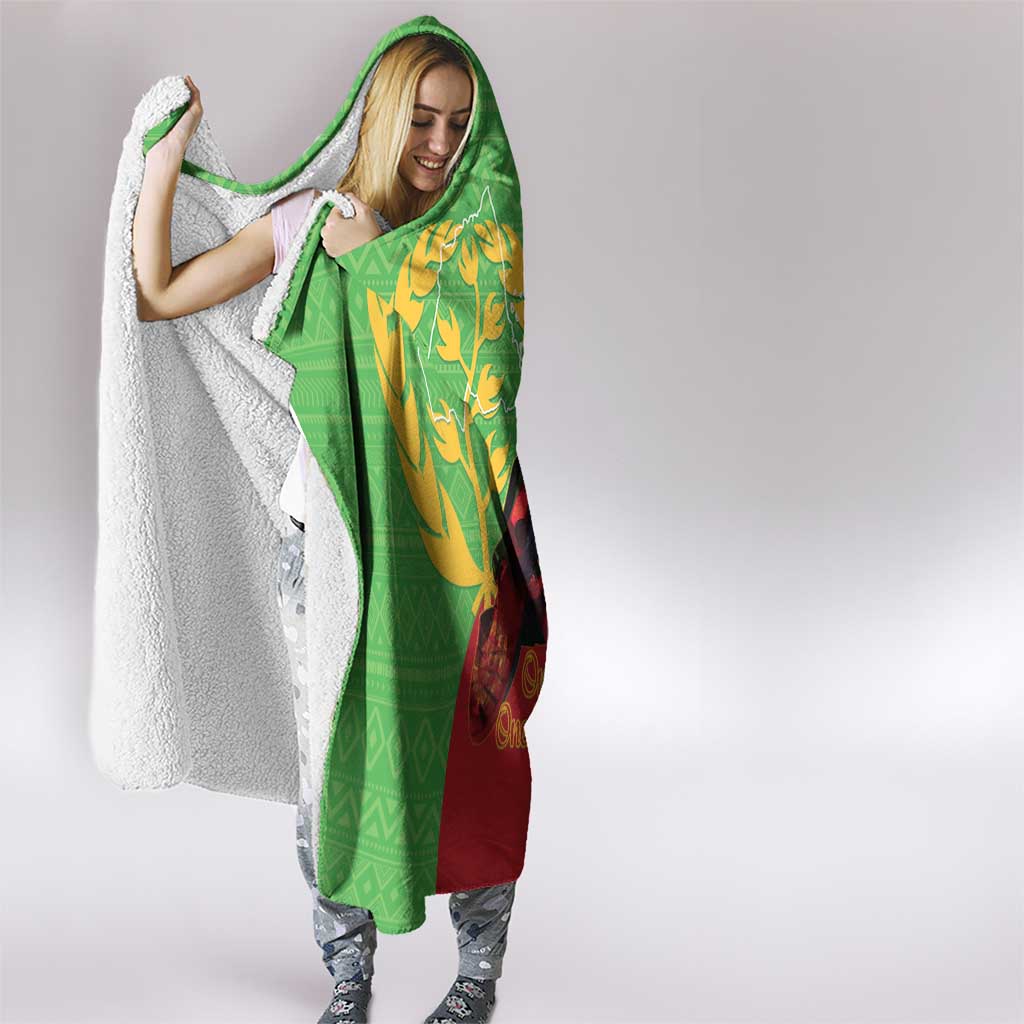 Personalised Eritrea Independence Day Hooded Blanket Shida Shoes One People One Heart