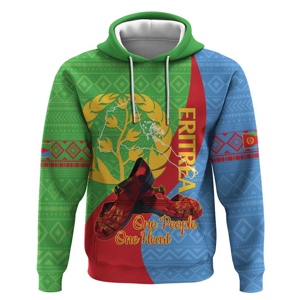 Personalised Eritrea Independence Day Hoodie Shida Shoes One People One Heart