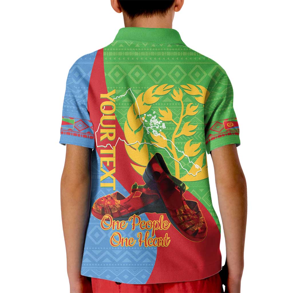 Personalised Eritrea Independence Day Kid Polo Shirt Shida Shoes One People One Heart