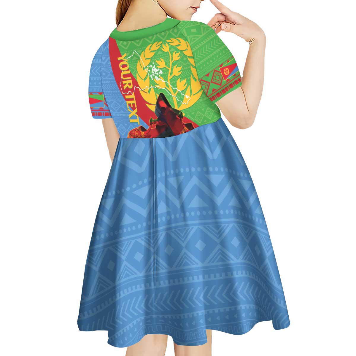 Personalised Eritrea Independence Day Kid Short Sleeve Dress Shida Shoes One People One Heart