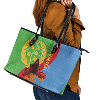 Personalised Eritrea Independence Day Leather Tote Bag Shida Shoes One People One Heart