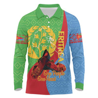Personalised Eritrea Independence Day Long Sleeve Polo Shirt Shida Shoes One People One Heart