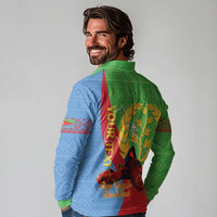 Personalised Eritrea Independence Day Long Sleeve Polo Shirt Shida Shoes One People One Heart