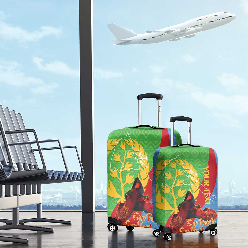 Personalised Eritrea Independence Day Luggage Cover Shida Shoes One People One Heart