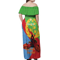 Personalised Eritrea Independence Day Off Shoulder Maxi Dress Shida Shoes One People One Heart