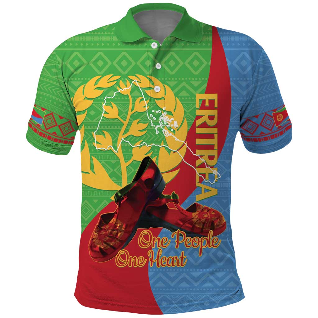 Personalised Eritrea Independence Day Polo Shirt Shida Shoes One People One Heart