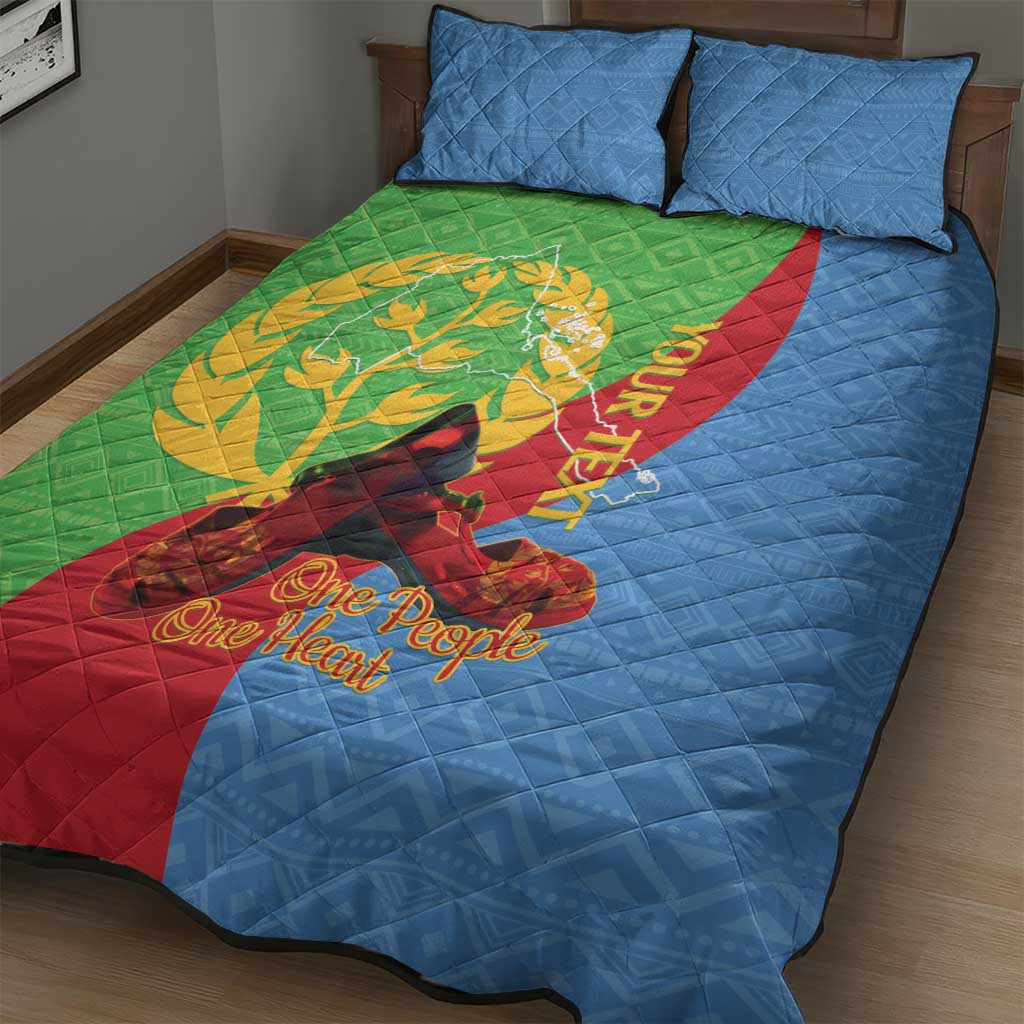 Personalised Eritrea Independence Day Quilt Bed Set Shida Shoes One People One Heart