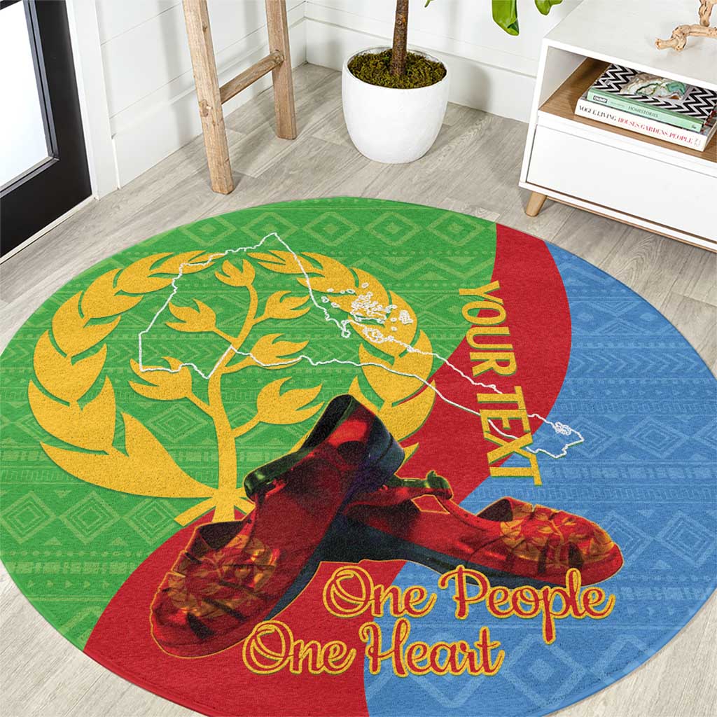 Personalised Eritrea Independence Day Round Carpet Shida Shoes One People One Heart