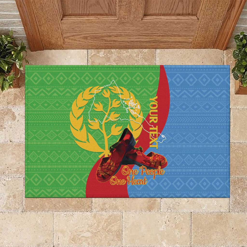 Personalised Eritrea Independence Day Rubber Doormat Shida Shoes One People One Heart