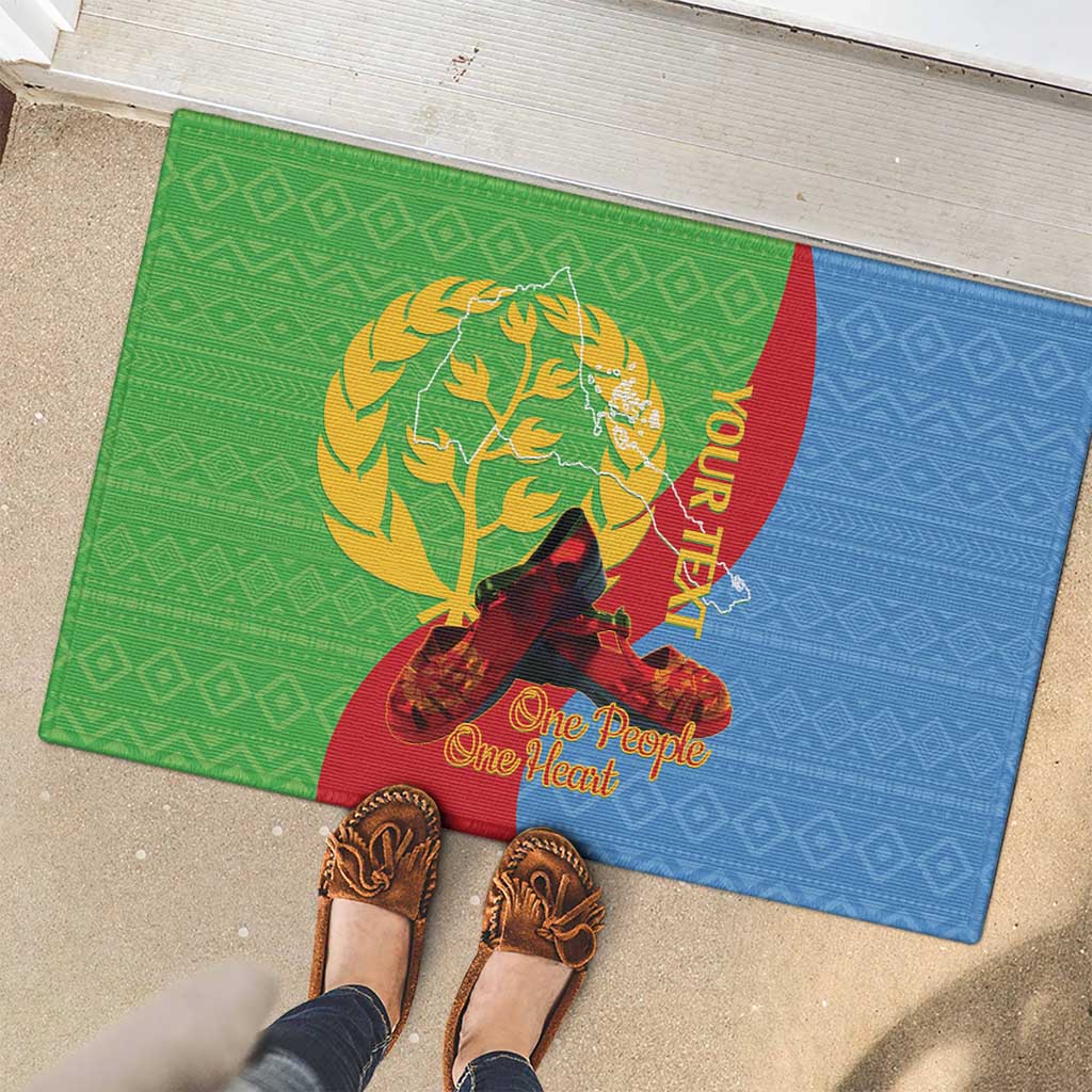 Personalised Eritrea Independence Day Rubber Doormat Shida Shoes One People One Heart