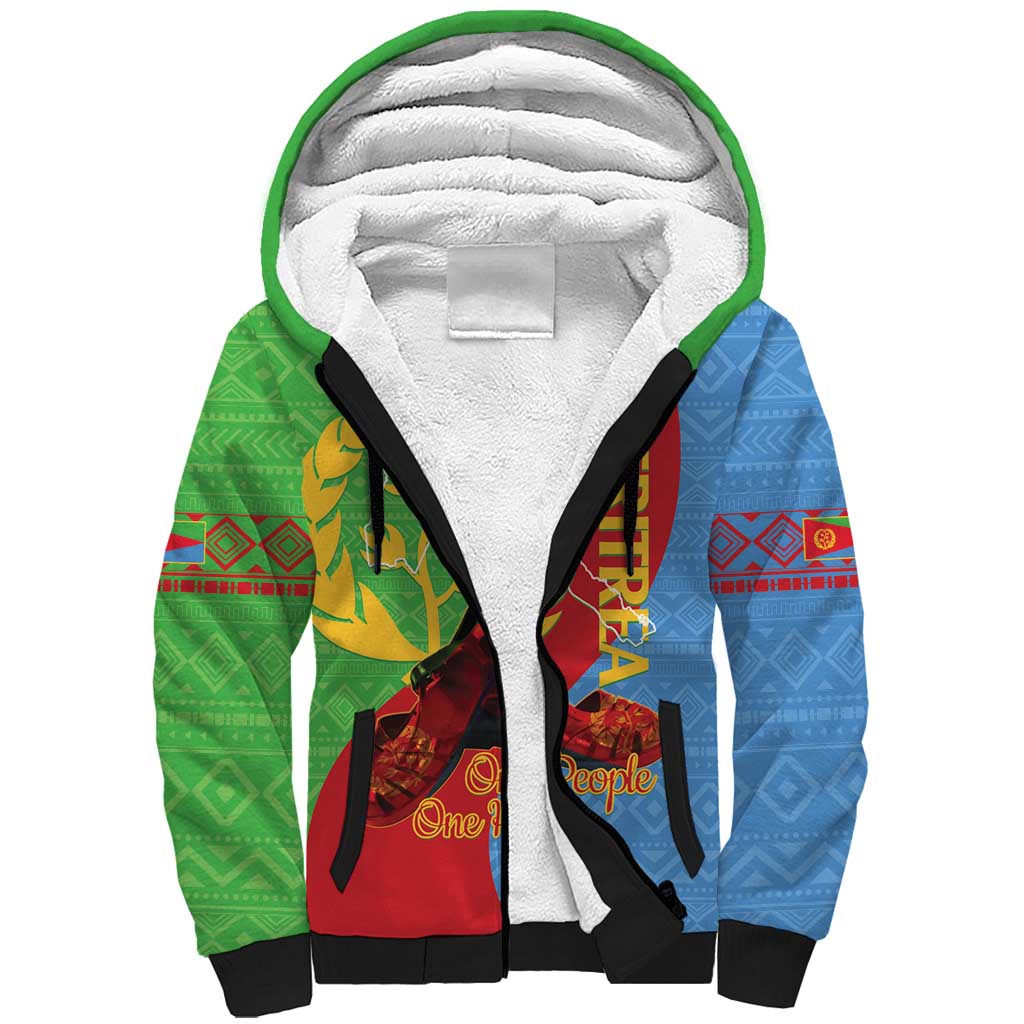Personalised Eritrea Independence Day Sherpa Hoodie Shida Shoes One People One Heart