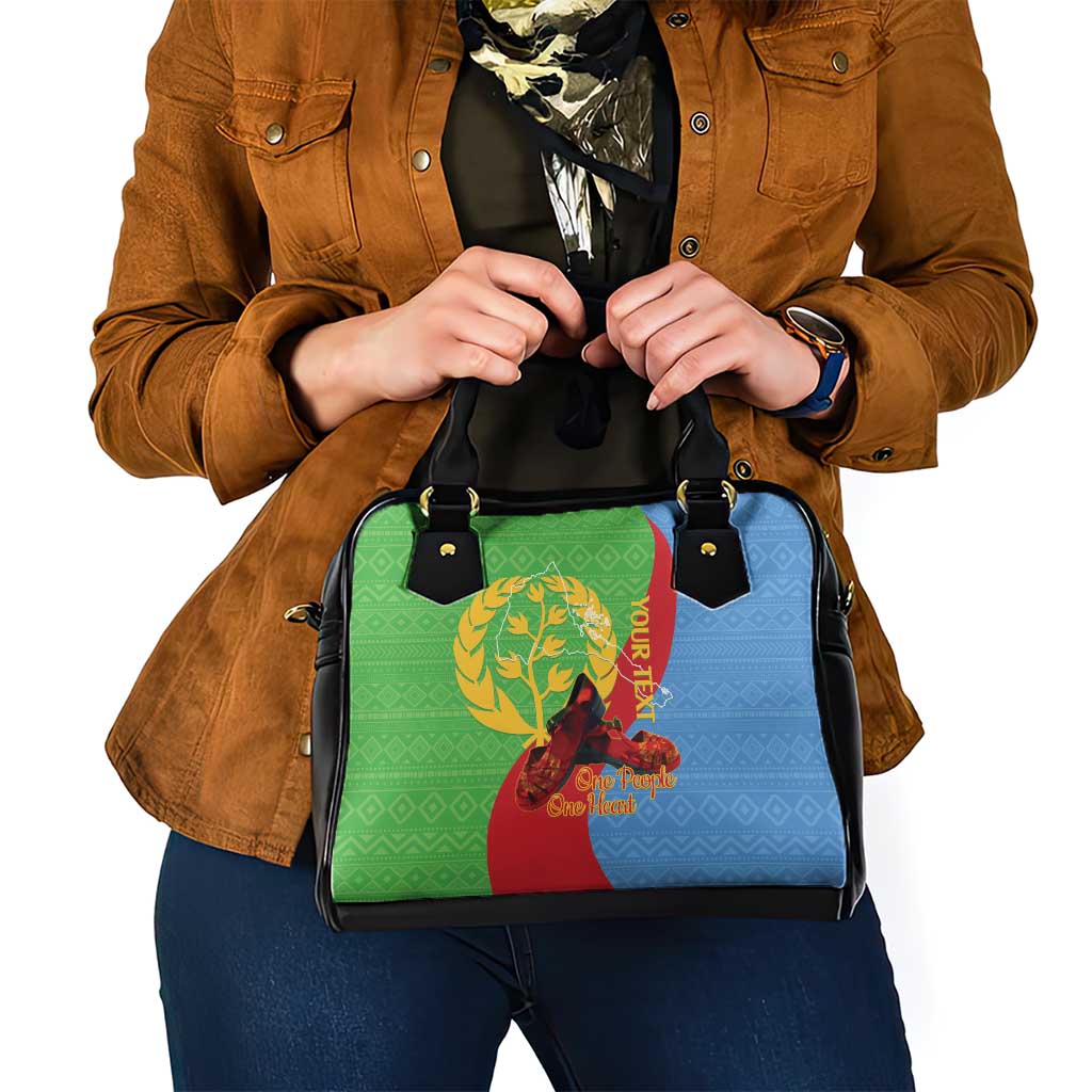 Personalised Eritrea Independence Day Shoulder Handbag Shida Shoes One People One Heart