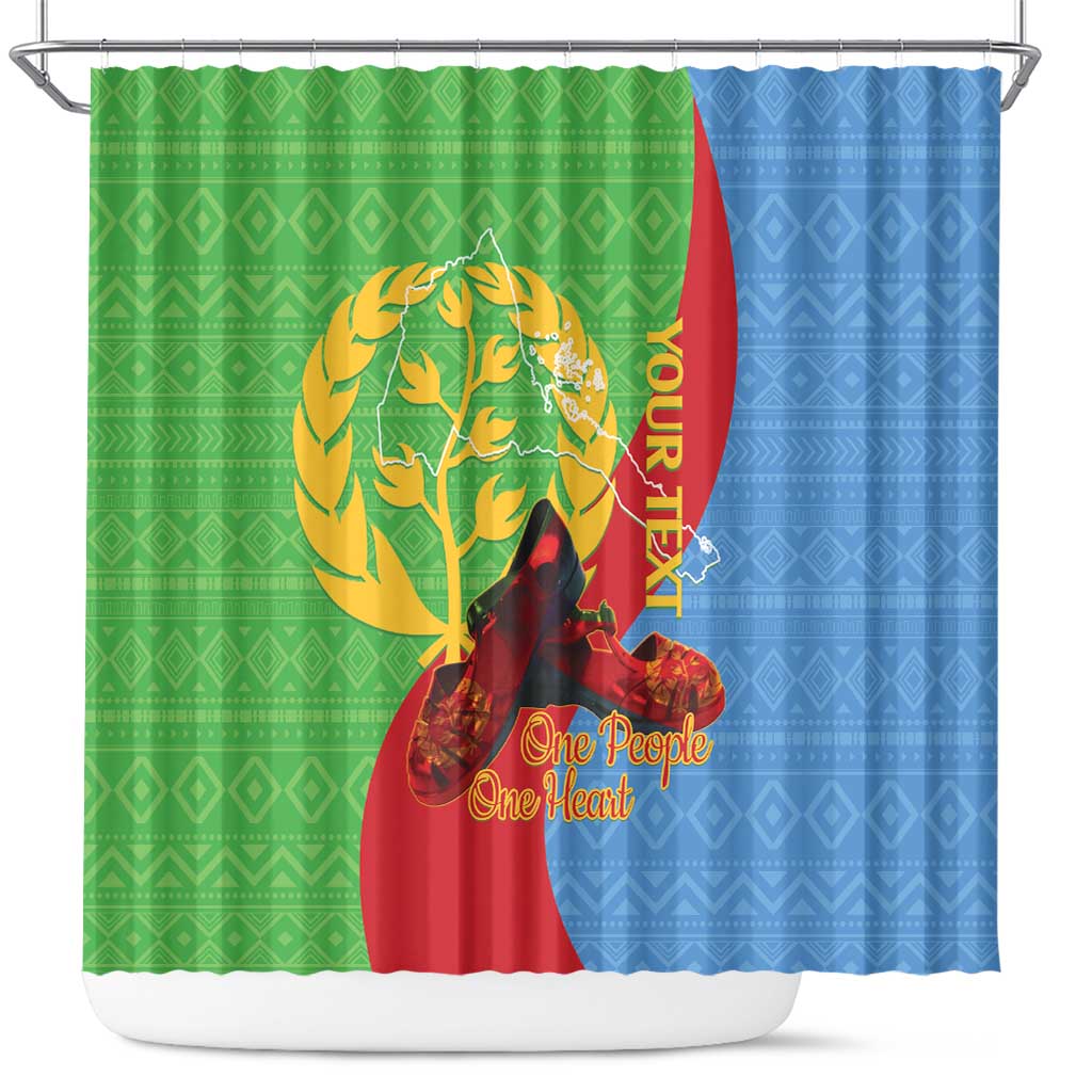 Personalised Eritrea Independence Day Shower Curtain Shida Shoes One People One Heart