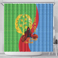 Personalised Eritrea Independence Day Shower Curtain Shida Shoes One People One Heart