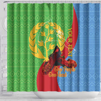 Personalised Eritrea Independence Day Shower Curtain Shida Shoes One People One Heart