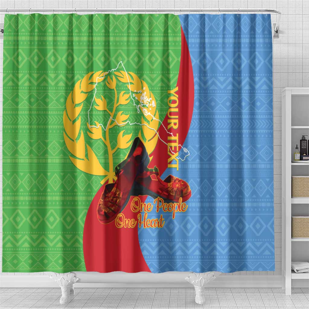 Personalised Eritrea Independence Day Shower Curtain Shida Shoes One People One Heart