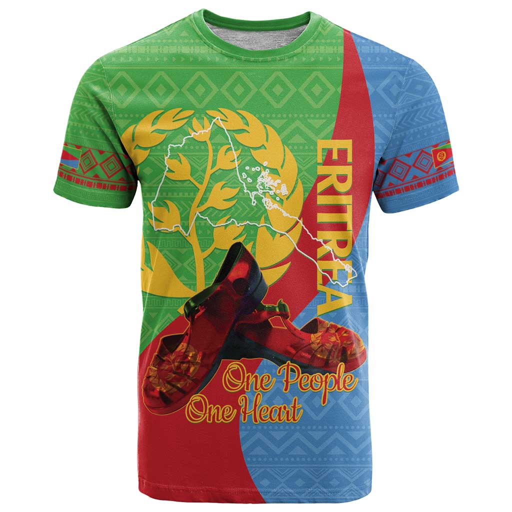 Personalised Eritrea Independence Day T Shirt Shida Shoes One People One Heart