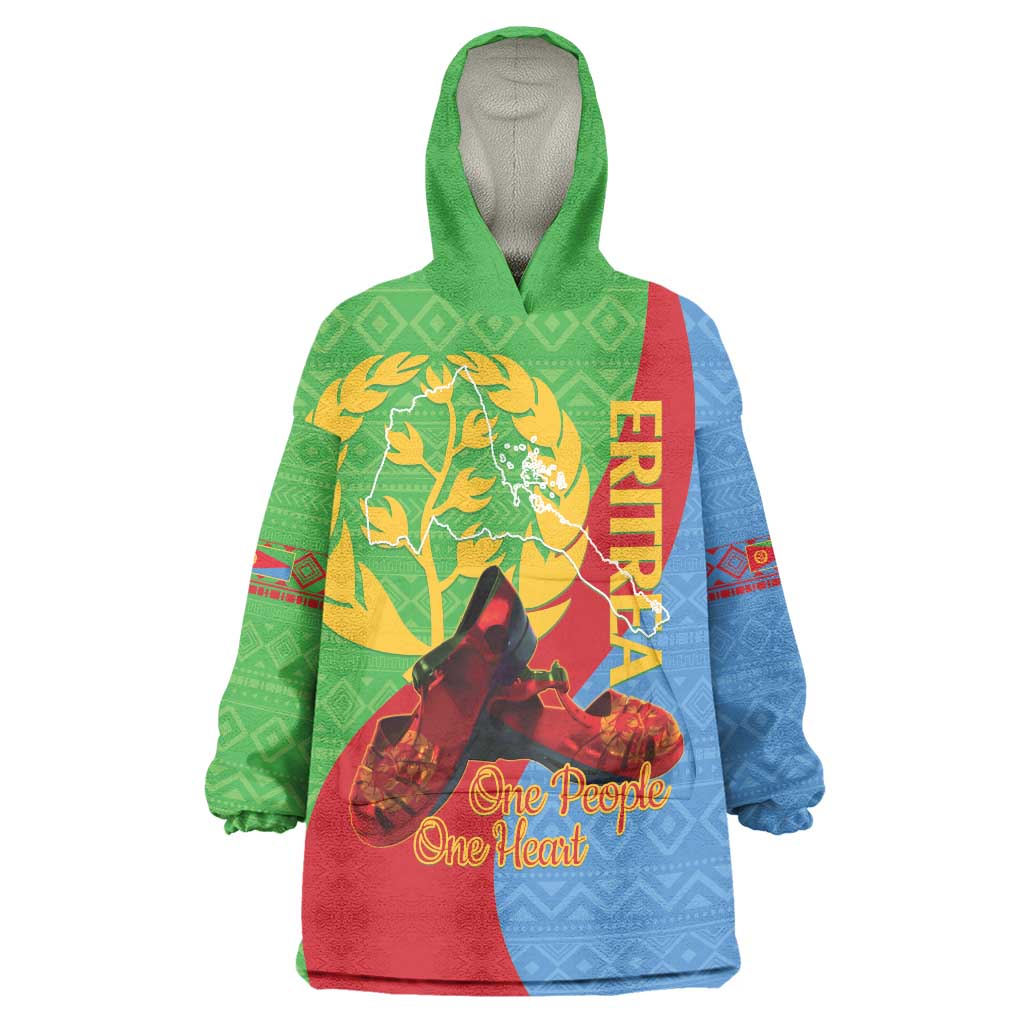 Personalised Eritrea Independence Day Wearable Blanket Hoodie Shida Shoes One People One Heart