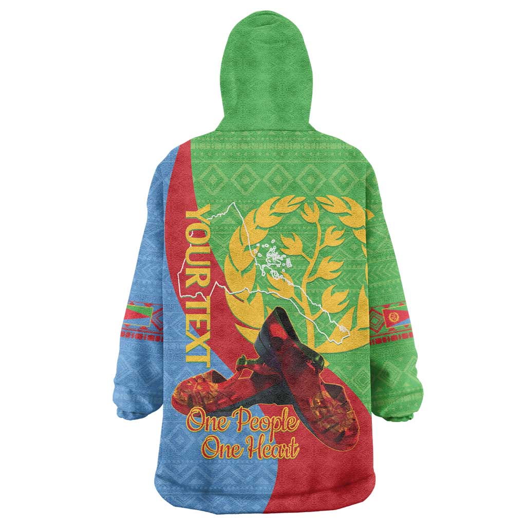 Personalised Eritrea Independence Day Wearable Blanket Hoodie Shida Shoes One People One Heart